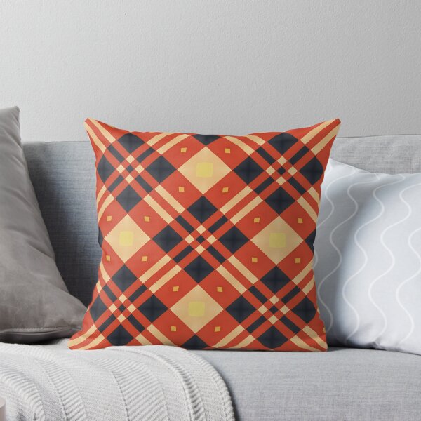 Item preview, Vibrant plaid pattern with bold orange, yellow, and dark tones designed and sold by PenguinWinter.