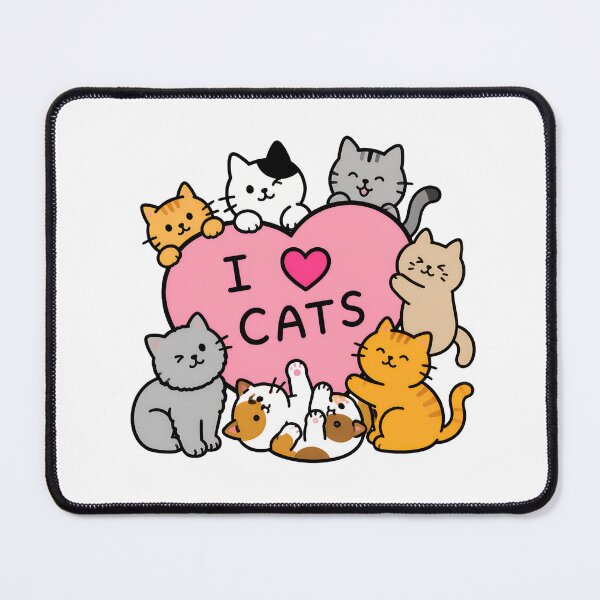 Item preview, Cute Cartoon Cat "I Love Cats" Pink Round Design designed and sold by SoyLamderma.