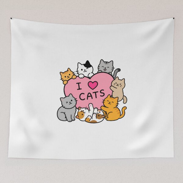 Item preview, Cute Cartoon Cat "I Love Cats" Pink Round Design designed and sold by SoyLamderma.