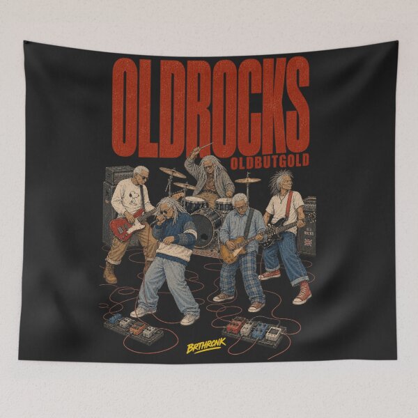 Item preview, Old Rocks Old But Gold - Funny Elderly Rock Band Illustration designed and sold by BRTHRCNK01.