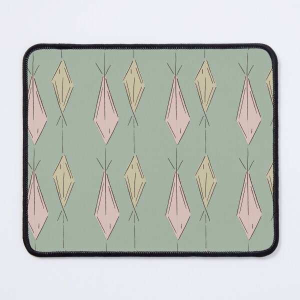 Item preview, A1 Hand Drawn Woven Fish Geometric Pattern - Sage Blush designed and sold by MaddaMom.