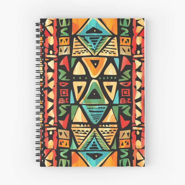 Item preview, Polynesian Mix Mosaic Triangles Orange Turquoise Symmetrical designed and sold by GrinGalore.
