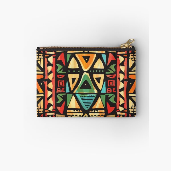 Item preview, Polynesian Mix Mosaic Triangles Orange Turquoise Symmetrical designed and sold by GrinGalore.