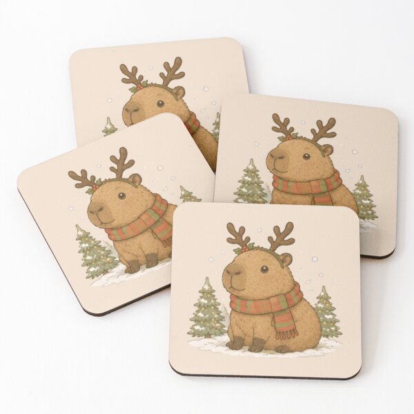 Item preview, Reindeer Capybara designed and sold by MellowMunchkins.