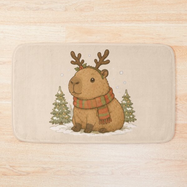 Item preview, Reindeer Capybara designed and sold by MellowMunchkins.