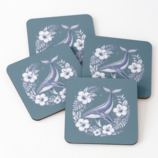 Item preview, Humpback Whale Botanical Line Art Design designed and sold by MOCH- ART.