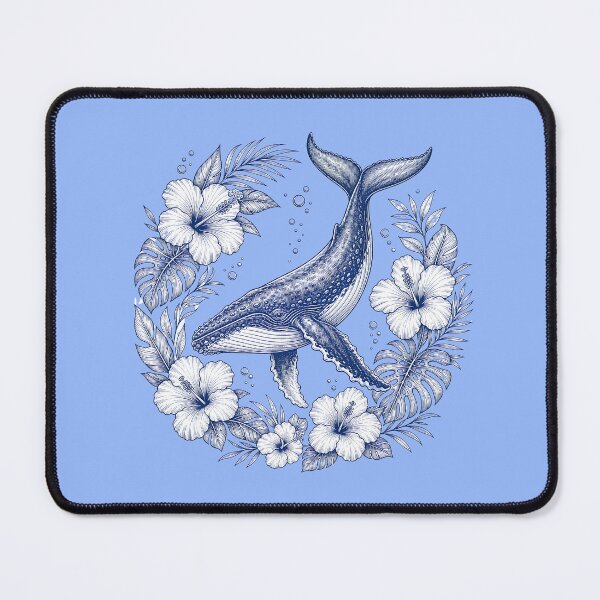 Item preview, Humpback Whale Botanical Line Art Design designed and sold by MOCH- ART.