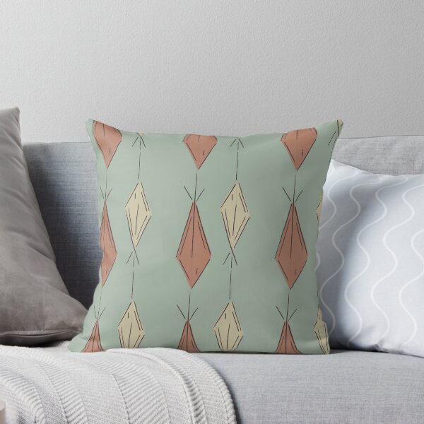 Item preview, A2 Hand Drawn Woven Fish Geometric Pattern - Sage Terracotta designed and sold by MaddaMom.