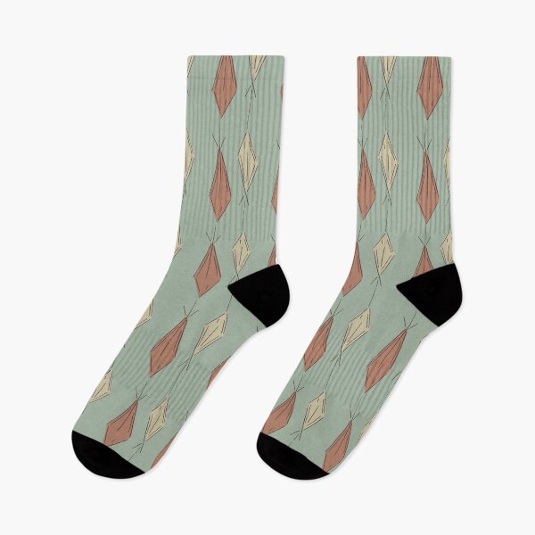 Item preview, A2 Hand Drawn Woven Fish Geometric Pattern - Sage Terracotta designed and sold by MaddaMom.