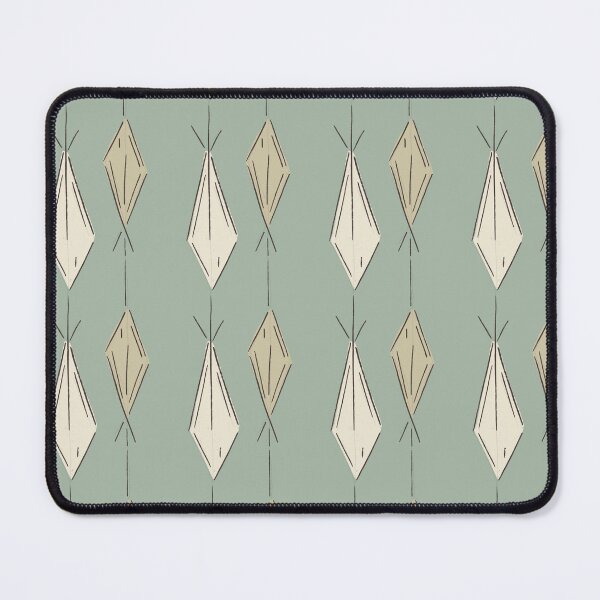 Item preview, A3 Hand Drawn Woven Fish Geometric Pattern - Sage Ivory designed and sold by MaddaMom.