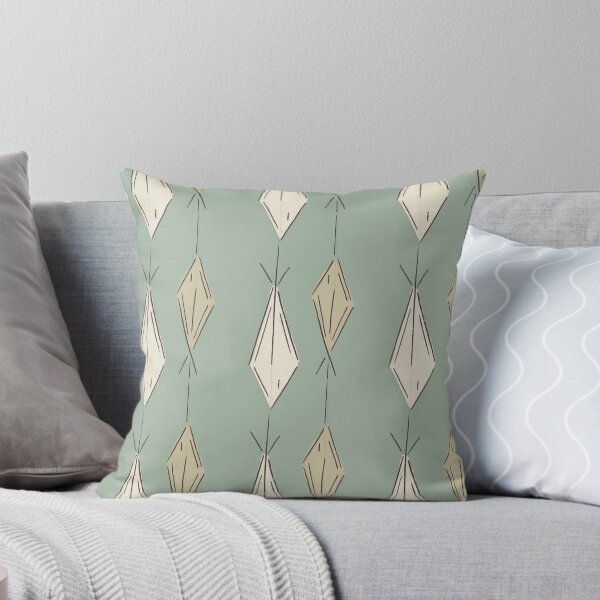Item preview, A3 Hand Drawn Woven Fish Geometric Pattern - Sage Ivory designed and sold by MaddaMom.