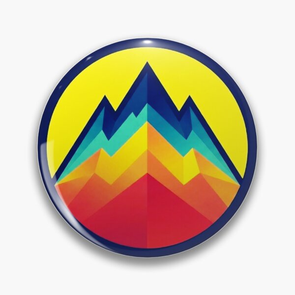 Item preview, Geometric Sunset Mountain Badge designed and sold by GabeMountainArt.