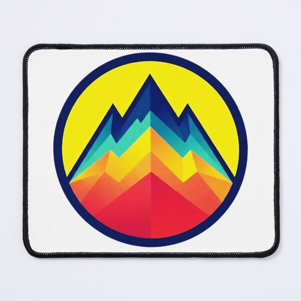 Item preview, Geometric Sunset Mountain Badge designed and sold by GabeMountainArt.