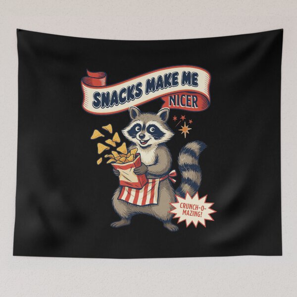 Item preview, Snacks Make Me Nicer Raccoon Illustration designed and sold by CYNTHTHOMPSON.