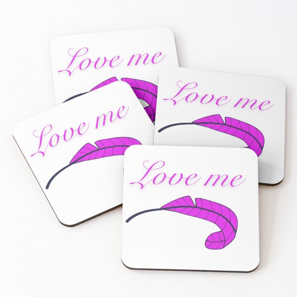 Item preview, Love Me – Neon Pink Feather Typography designed and sold by VariusDesigns.