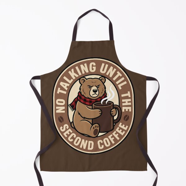 Item preview, No Talking Until Second Coffee Bear Badge designed and sold by DripCultureLab.