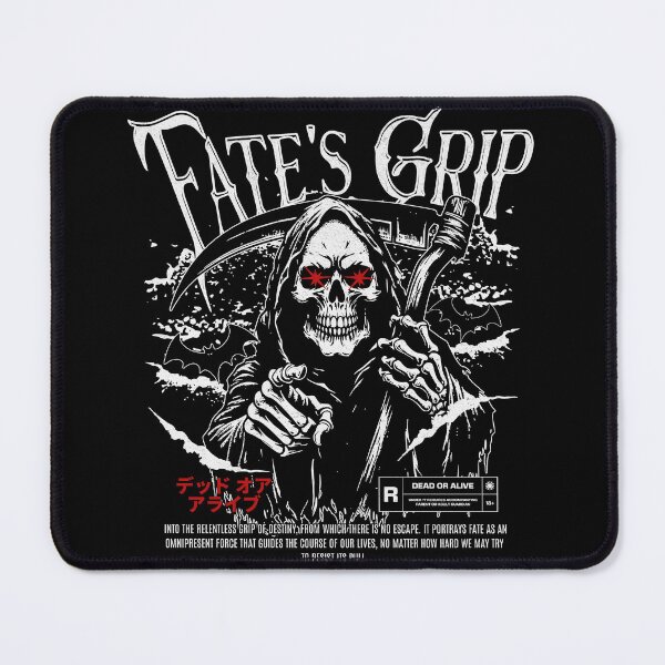 Item preview, Fate's Grip Grim Reaper T-Shirt | Dead Or Alive Graphic Tee | Gothic Skeleton Scythe Shirt designed and sold by vec4u.
