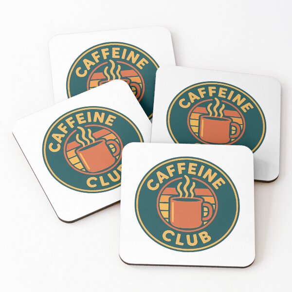 Item preview, Caffeine Club Orange Mug Retro Badge  Vintage Coffee Addict Sticker designed and sold by jeremyahgrau.