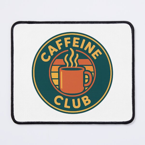 Item preview, Caffeine Club Orange Mug Retro Badge  Vintage Coffee Addict Sticker designed and sold by jeremyahgrau.