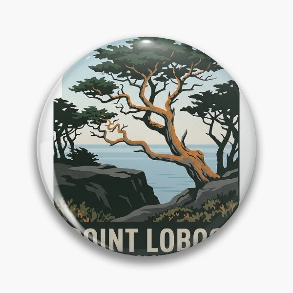 Item preview, Point Lobos Cypress Grove Trail Vintage Travel Poster Sticker designed and sold by DetourDgn.