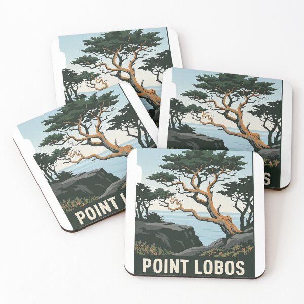 Item preview, Point Lobos Cypress Grove Trail Vintage Travel Poster Sticker designed and sold by DetourDgn.