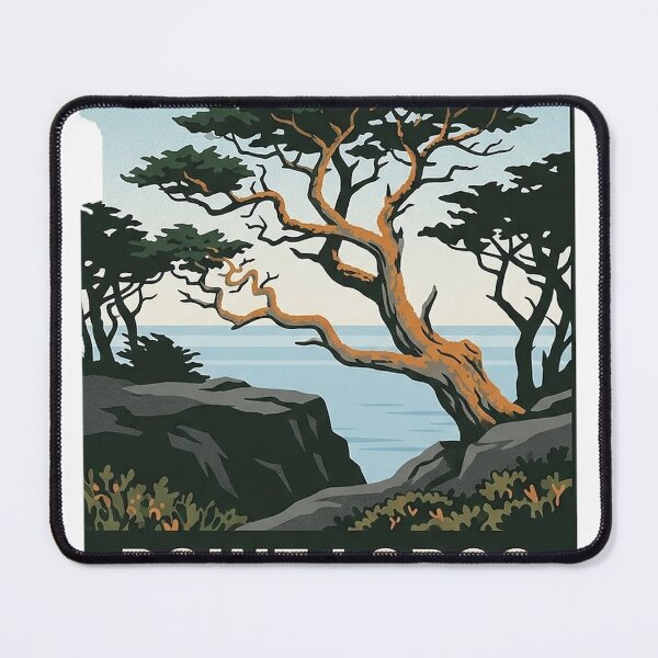 Item preview, Point Lobos Cypress Grove Trail Vintage Travel Poster Sticker designed and sold by DetourDgn.
