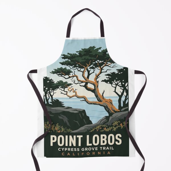 Item preview, Point Lobos Cypress Grove Trail Vintage Travel Poster Sticker designed and sold by DetourDgn.