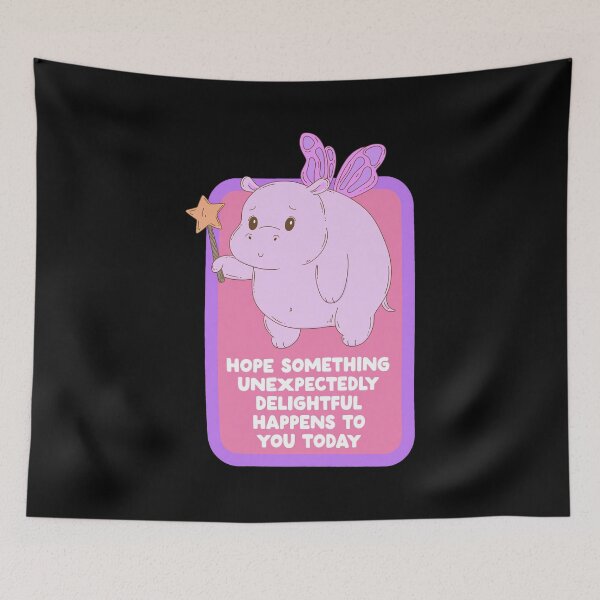 Item preview, Wishing Hippo with Fairy Wings Positive Message designed and sold by CYNTHTHOMPSON.