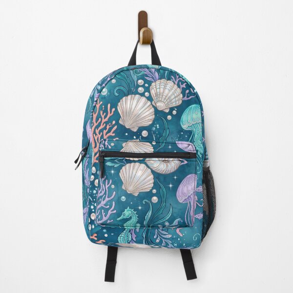 Item preview, Underwater Ocean Pattern, Sea Turtle Jellyfish Coral Seamless Design, Coastal Nautical Pattern, Ocean Life Fabric designed and sold by ArtDesignTp.