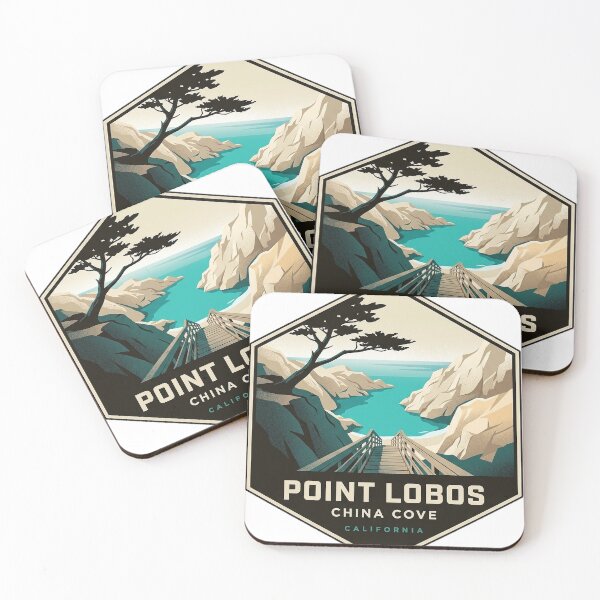 Item preview, China Cove Point Lobos Turquoise Water Badge Sticker designed and sold by DetourDgn.