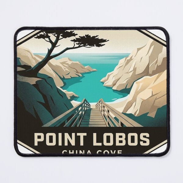 Item preview, China Cove Point Lobos Turquoise Water Badge Sticker designed and sold by DetourDgn.