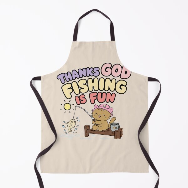 Item preview, Thanks God Fishing Is Fun - Cute Cat Fisherman Graphic designed and sold by snewen.