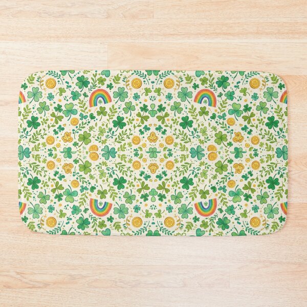 Item preview, St Patrick's Day Shamrock Pattern, Lucky Clover Rainbow Seamless Pattern, green Floral Pattern, Irish Celebration Decor designed and sold by ArtDesignTp.