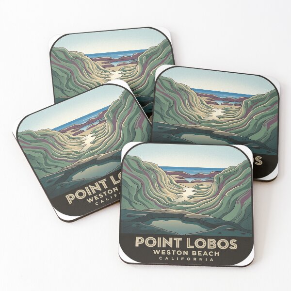 Item preview, Weston Beach Point Lobos Jade Rock Art Deco Sticker designed and sold by DetourDgn.