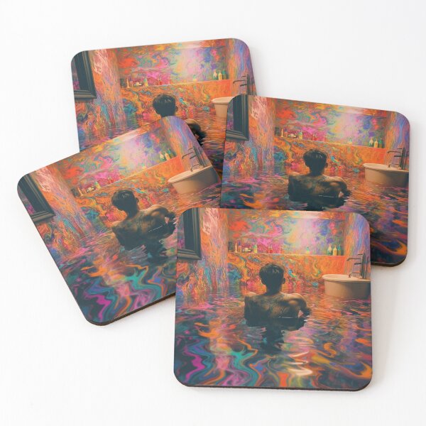 Item preview, Man Submerged in a Flooded Rainbow Bathroom designed and sold by MongLongStudio.