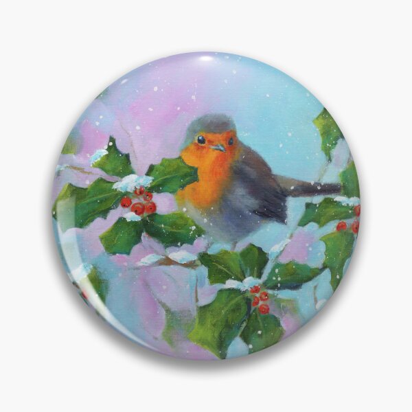 Item preview, Robin with holly and red berries designed and sold by KarenKaspar.