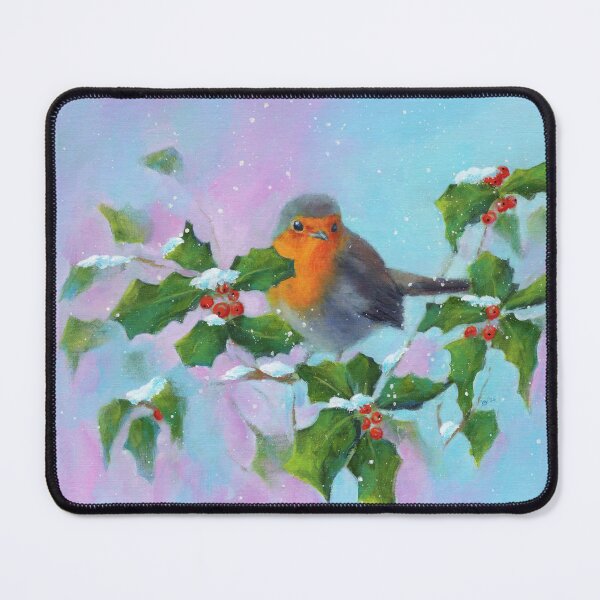 Item preview, Robin with holly and red berries designed and sold by KarenKaspar.