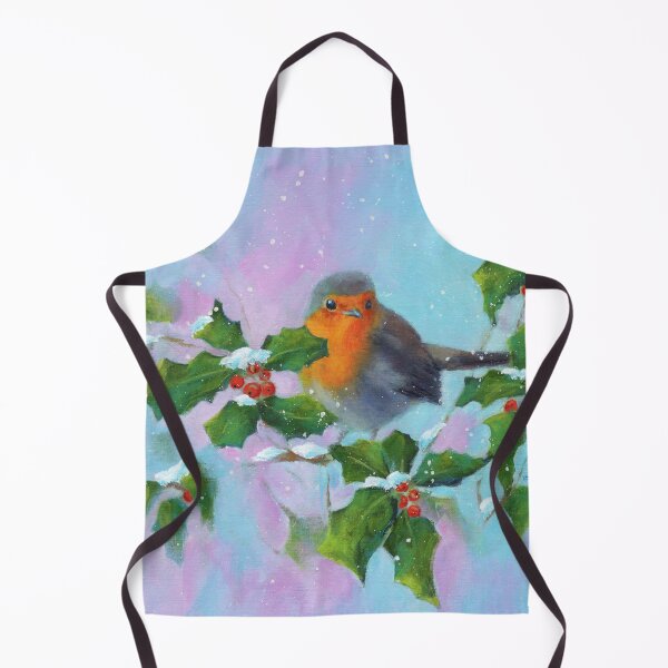 Item preview, Robin with holly and red berries designed and sold by KarenKaspar.
