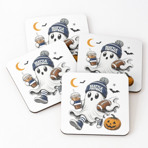 Item preview, Spooky Football Fan Ghost Coffee Halloween designed and sold by KindelDameri.