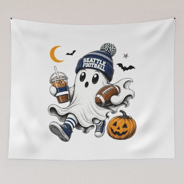 Item preview, Spooky Football Fan Ghost Coffee Halloween designed and sold by KindelDameri.