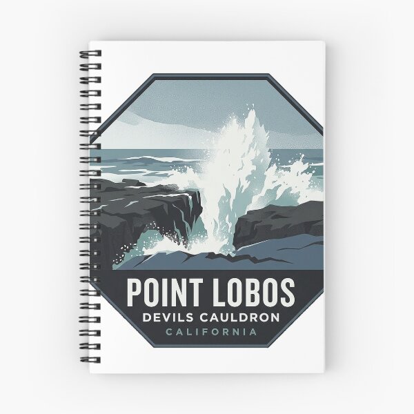 Item preview, Devils Cauldron Point Lobos Blowhole Travel Poster Sticker designed and sold by DetourDgn.