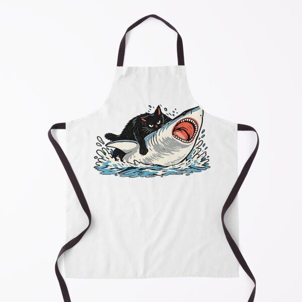 Item preview, Funny Cat Riding Shark Black Cat Summer designed and sold by Mind Ocustdaleman.