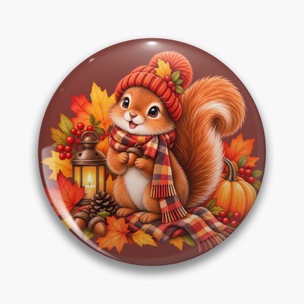 Item preview, Cozy Autumn Squirrel with Pumpkin, Lantern & Fall Leaves designed and sold by blankTeeShirt.
