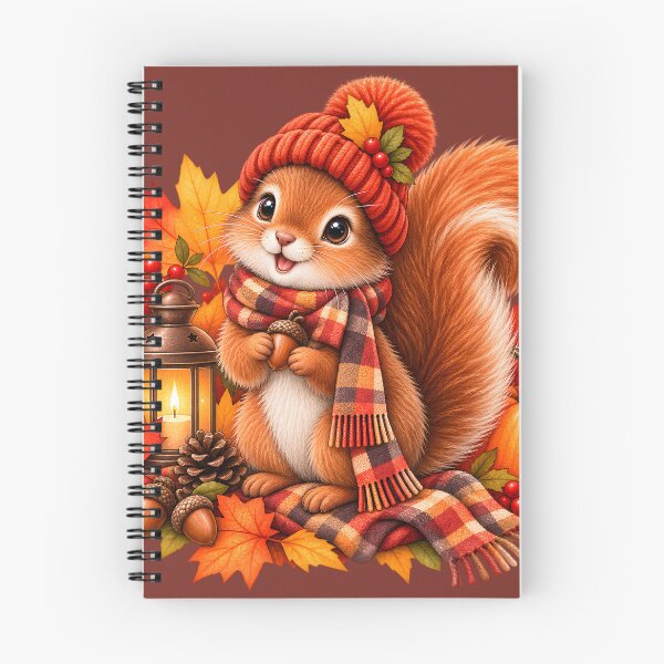 Item preview, Cozy Autumn Squirrel with Pumpkin, Lantern & Fall Leaves designed and sold by blankTeeShirt.