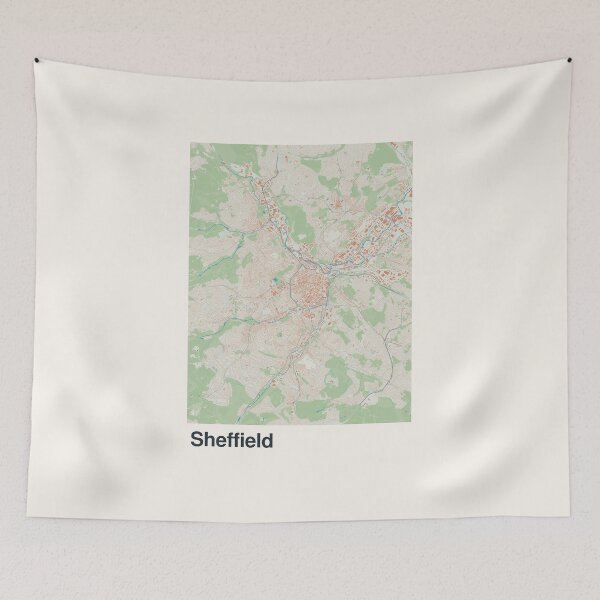 Aperçu de l'œuvre Carte minimaliste de Sheffield créée et vendue par MapsNerd.
