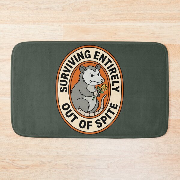 Item preview, Surviving Entirely Out Of Spite Opossum Badge designed and sold by DripCultureLab.