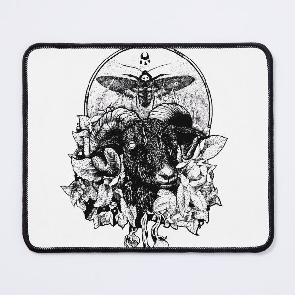 Item preview, Gothic Ram Moth Skull Rose Occult Adornment designed and sold by KEIDIMATURCHIE.