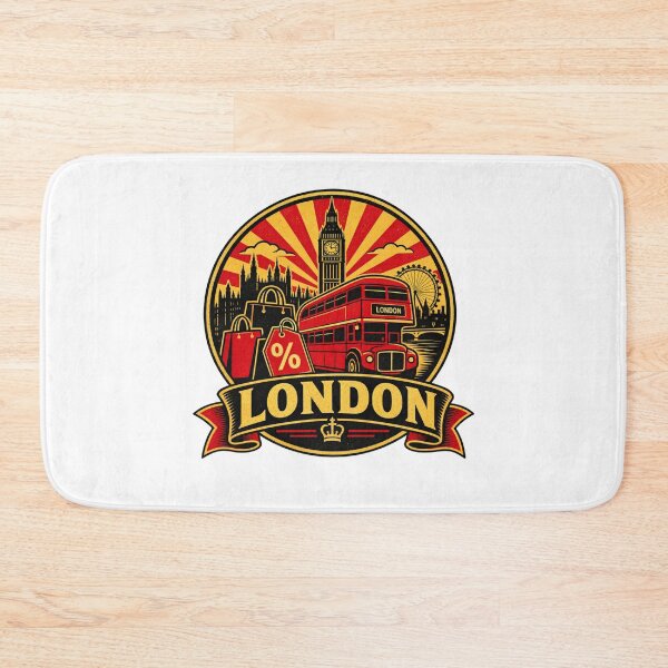 Item preview, London Black Friday Shirt – Retro Double Decker Bus Shopping Badge designed and sold by Globalcitytees.
