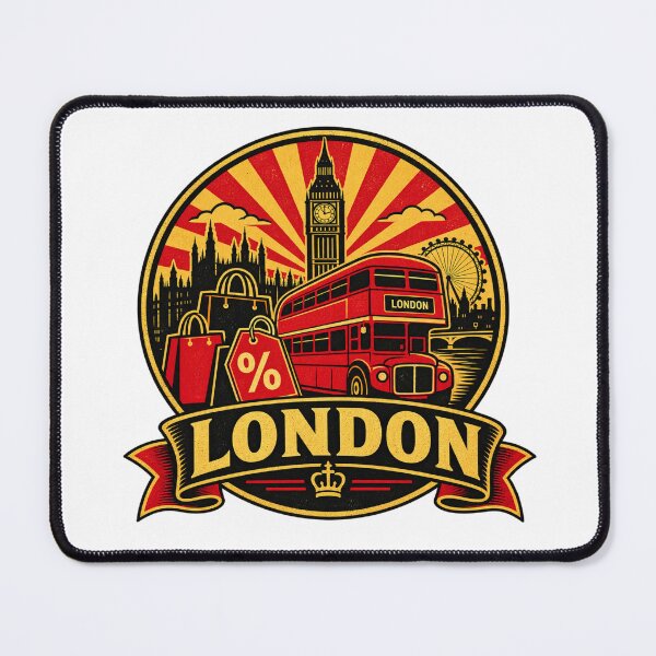 Item preview, London Black Friday Shirt – Retro Double Decker Bus Shopping Badge designed and sold by Globalcitytees.