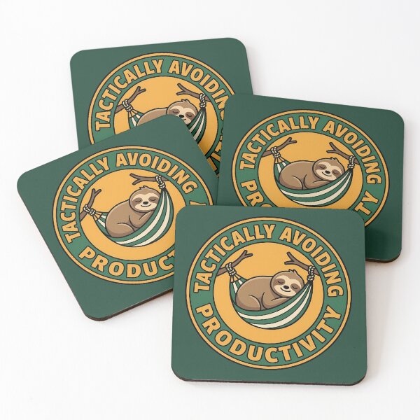 Item preview, Tactically Avoiding Productivity Sloth Retro Varsity Badge designed and sold by DripCultureLab.